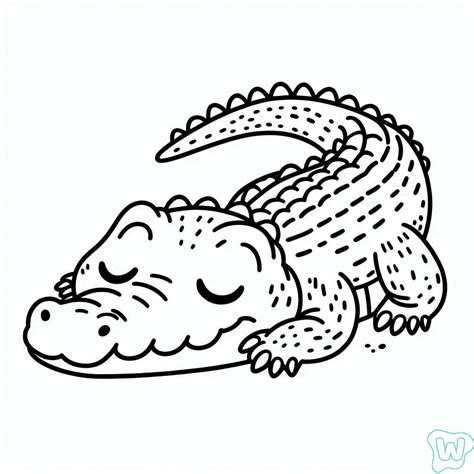 Disegno di un coccodrillo sorridente pronto per essere colorato