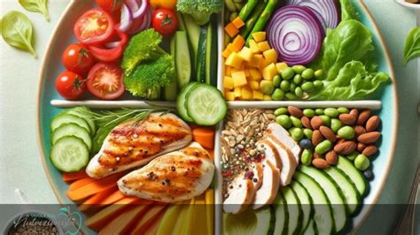 Piatto equilibrato con verdure, cereali integrali e proteine magre