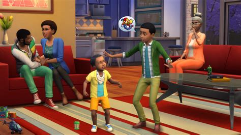 Screenshot di The Sims 4 con una famiglia