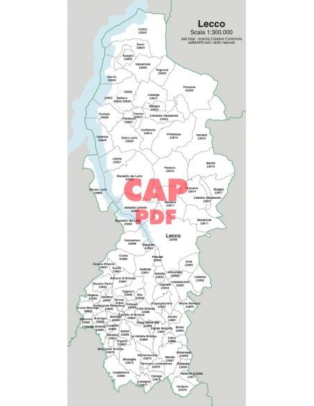 Mappa della provincia di Lecco con i suoi comuni