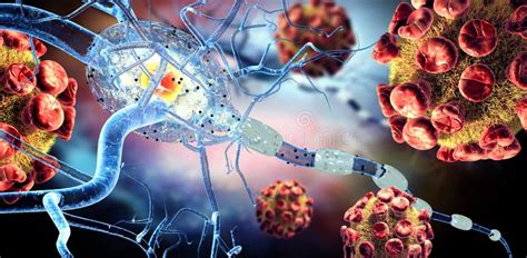 Illustrazione stilizzata di virus che attaccano le cellule