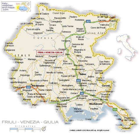 Mappa del Friuli-Venezia Giulia