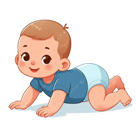 Illustrazione di un bambino che gattona