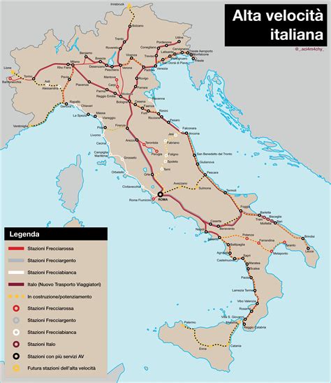 mappa dell'Italia con frecce di spedizione