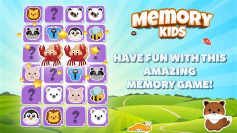 schermata dell'app MemoKids con animali