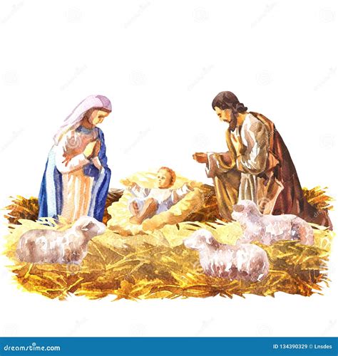 Illustrazione di una greppia con Gesù Bambino