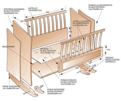 Schema di progettazione per una culla in legno