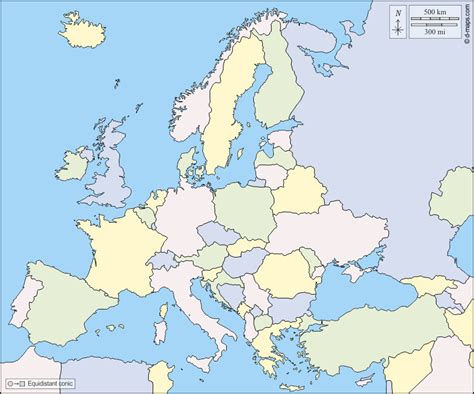 Mappa muta dell'Europa