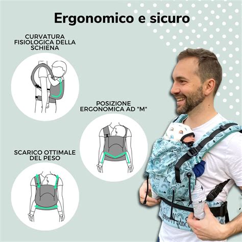 schema ergonomico marsupio per bambino