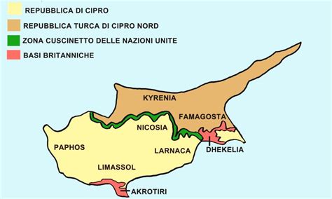 Mappa che evidenzia Cipro del Nord