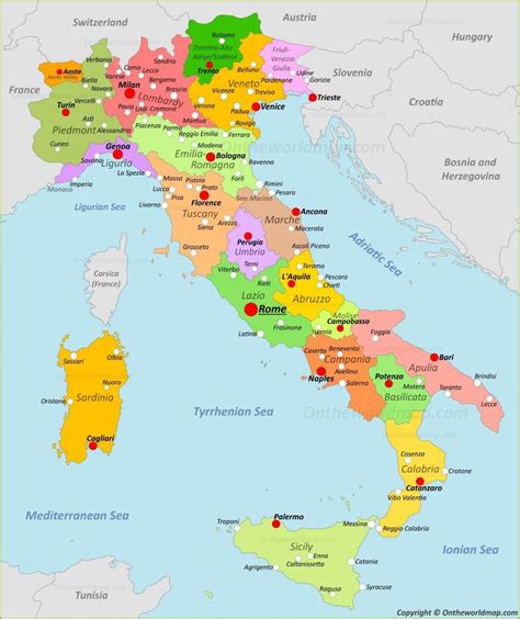 Mappa dell'Italia con evidenziate le principali città del calcio a 5