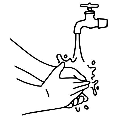 illustrazione di mani che si lavano