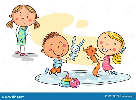 Illustrazione di un bambino triste mentre altri bambini ridono