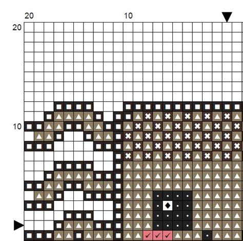 Schema punto croce con simboli e legenda