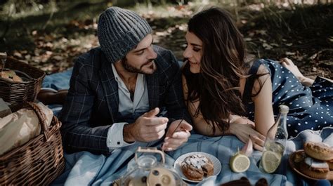 Coppia che fa un picnic in casa