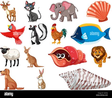 Illustrazione di vari animali con connotazioni metaforiche