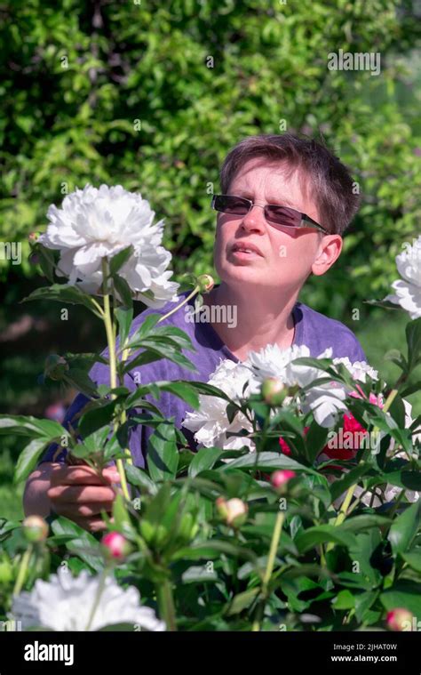Fiori di peonia in un giardino