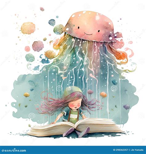 illustrazione di una bambina che parla a un mostro