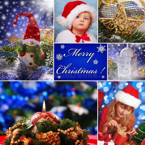 Collage di foto natalizie con bambini e animali
