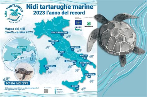 Mappa della distribuzione della Caretta caretta nel Mediterraneo