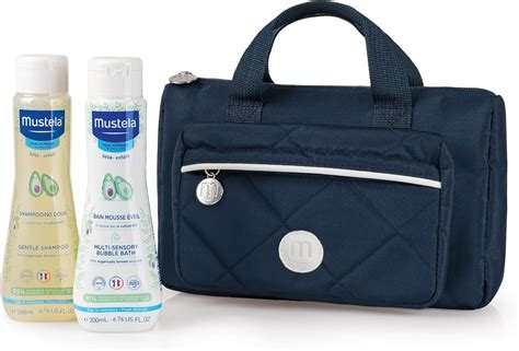 Borsa Mustela blu con prodotti per neonato