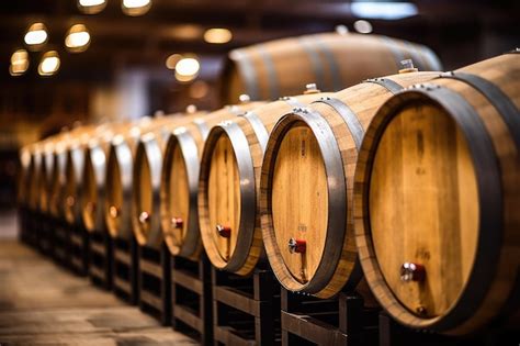 Botti di vino in una cantina