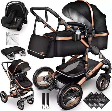 passeggino 3 in 1 con navicella e passeggino