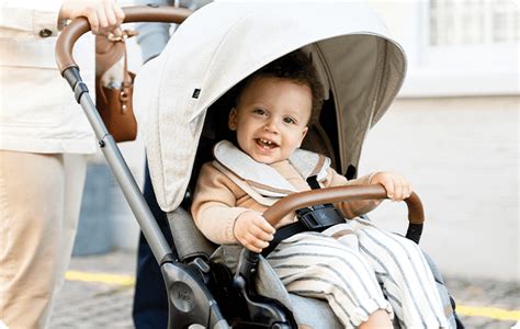 bambino in passeggino con rivestimento in cotone