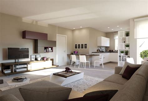 Interno di un appartamento con cucina attrezzata e balcone