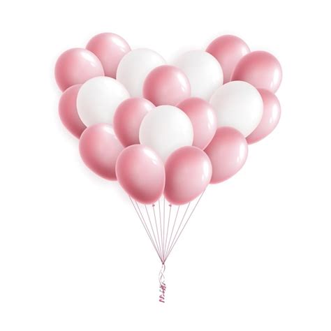 Palloncini rosa e bianchi a forma di cuore per la nascita di una bimba