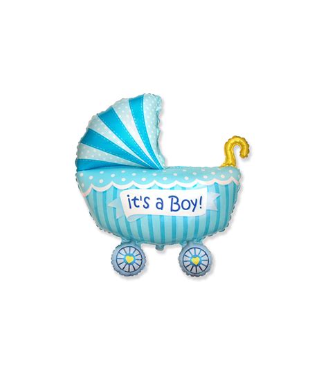 Palloncino in mylar a forma di carrozzina celeste