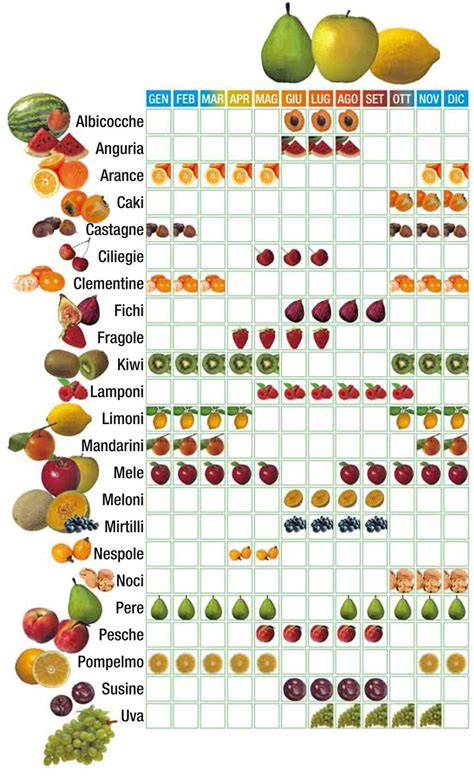 Infografica con una selezione di frutta e verdura consigliata in gravidanza