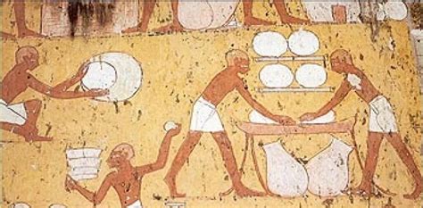 Antichi egizi che preparano il pane