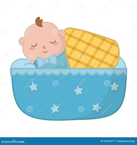 Illustrazione di una culla con un peluche