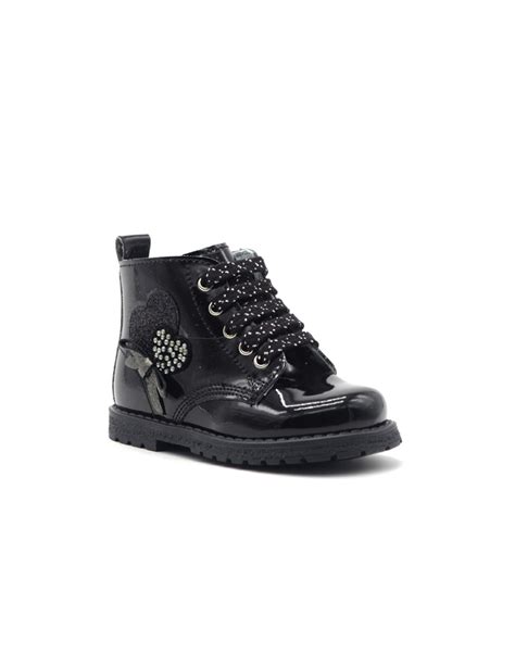 Anfibio Cult bambina in vernice con borchiette e zip