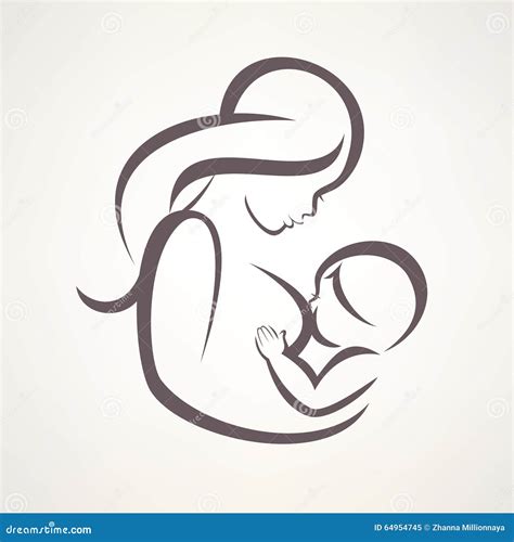 Mamma che allatta al seno il suo bambino