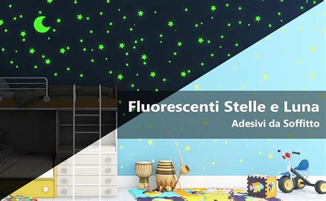 Lampadario per cameretta con elementi fluorescenti che si illuminano al buio