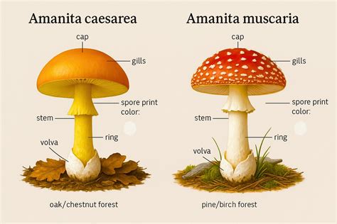 Differenza tra Amanita Caesarea giovane e Amanita Muscaria