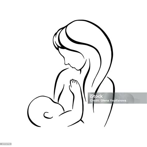 Immagine stilizzata di una madre che allatta il suo bambino