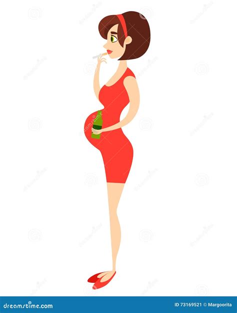 Illustrazione di una donna incinta che beve uno sciroppo