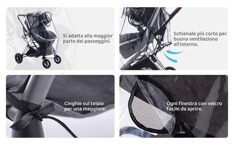 Schema di montaggio del parapioggia su un passeggino Inglesina