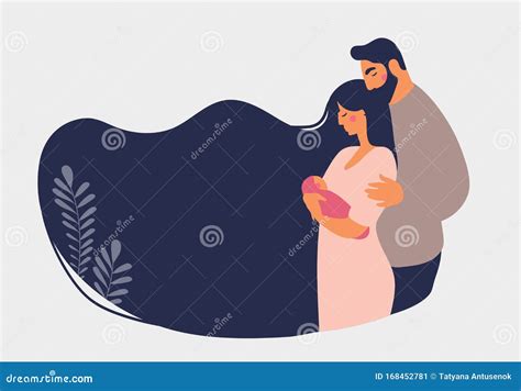 Illustrazione di una coppia che tiene in braccio un neonato