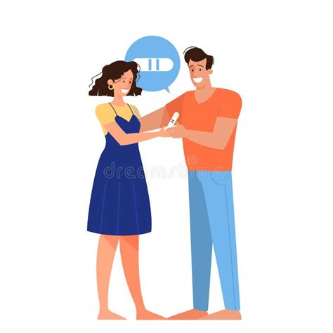 Illustrazione di una coppia che guarda un test di gravidanza positivo