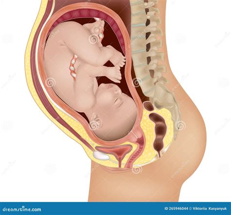 Illustrazione di un feto in utero