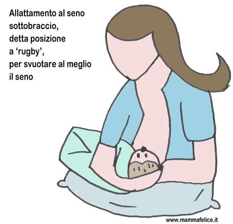 neonato in posizione a rugby per allattamento