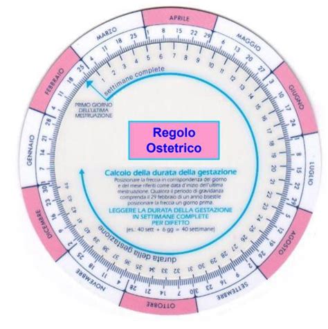 Calendario ostetrico per il calcolo della data presunta del parto