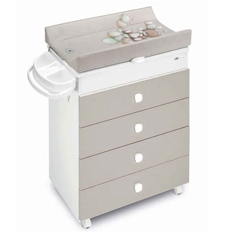 Cassettiera fasciatoio Azzurra Design Mars con decorazioni