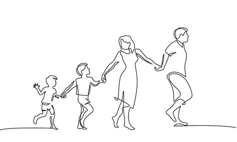 Illustrazione stilizzata di una famiglia che si tiene per mano