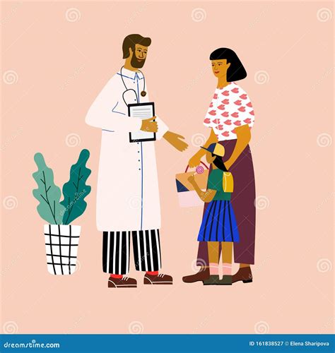 Illustrazione di una donna che consulta un medico