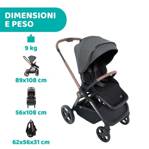 Schema di un passeggino trio con le sue componenti